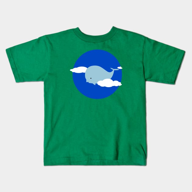 Whale in the clouds Kids T-Shirt by schlag.art